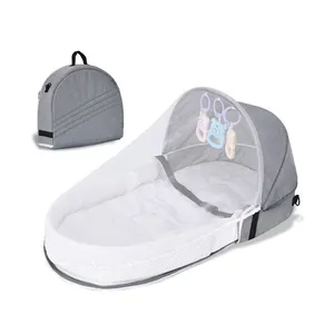 2023 Novo Portable Travel Fralda Bag Baby Bed Mamãe Mochila Mom Carry Crib Stroller Pendurado Sacos Com Brinquedos E Mosquiteiro