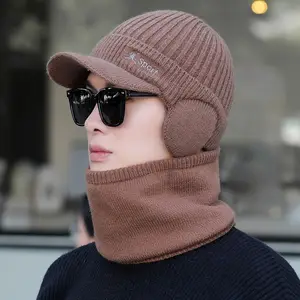 Brand Winter Warm Thickened Hats Duck Tongue Knitted Ear Protection Men's Pullovers Sport Baseball Hat