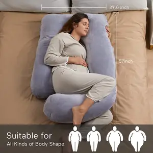 Bantal Bersalin Full Body Berbentuk U dengan Penutup Yang Dapat Dilepas untuk Wanita Hamil