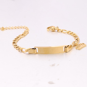 Pulsera de cadena chapada en oro para niños, dijes de estrella de acero inoxidable de 6 mm, joyería minimalista para uso diario para niñas - Product Image 5