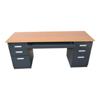 Bureau en métal thermolaqué anthracite pour adulte SAMARA avec plateau en MDF recouvert de HPL 180x60x75 cm 59,2 kg