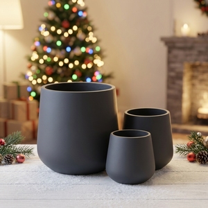 Belle jardinière en ciment blanc moderne et écologique, pots <span class=keywords><strong>de</strong></span> fleurs, grande urne à plantes avec trou <span class=keywords><strong>de</strong></span> drainage pour le sol des centres commerciaux - Product Image 3