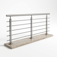 Barre de balustrade moderne en acier inoxydable pour intérieur et extérieur