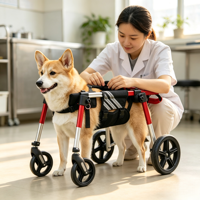Fauteuil roulant à quatre roues pour animaux de compagnie, robuste et durable, pour chiens, aide à la mobilité des membres avant