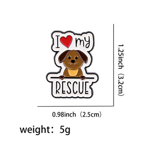 2025 New bán buôn dễ thương Pet <span class=keywords><strong>Dog</strong></span> phù hiệu kim loại nhanh chóng vận chuyển Tôi Tình yêu Pet mềm men ve áo pins - Product Image 4