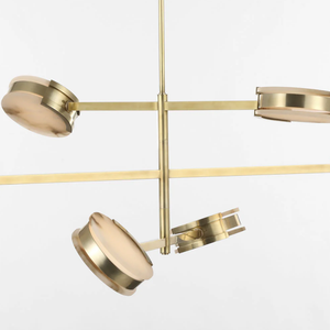 Lustre en albâtre, luminaire suspendu en laiton avec LED réglable pour salon, salle à manger, cuisine, 110V - Product Image 5