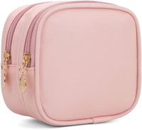 Petite trousse de maquillage personnalisée à double fermeture éclair, sac de voyage mignon pour cosmétiques, organiseur de toilette portable pour sac à main, usine OEM ODM