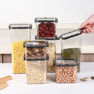 Botellas de plástico transparente para almacenamiento de alimentos, contenedor de comida seca con tapas, dispensador duradero de cereales, tarros de almacenamiento de granos de arroz - Product Image 2