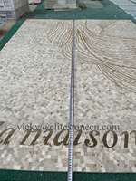 Mosaïque de marbre colorée, motif personnalisé, design de carrelage de sol en mosaïque irrégulière
