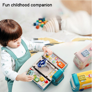 Juguete de Autobús Escolar con Volante, Sonido y Luces para Niños Pequeños, Juguete Educativo de Conducción - Product Image 2