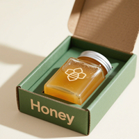 Emballage Cadeau Luxe Rigide en Carton avec Impression Logo Personnalisé pour Bouteille de Miel et Pot à Miel