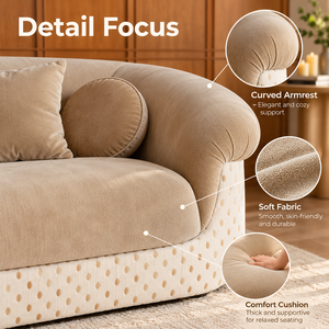 Wholesale 3 Seater Upholstered <b>Sofa</b> with Rounded Armrests High Density Foam Seat and Solid <b>Wood</b> <b>Frame</b> for Home Furniture - Product Image 4