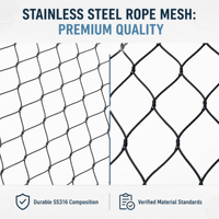 Clôture en treillis métallique en acier inoxydable AISI 316 de qualité marine, revêtement noir, anti-corrosion, pour projets côtiers