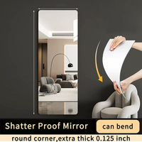 Miroir acrylique moderne pleine longueur, double face, incassable et auto-adhésif pour la sécurité des enfants dans la chambre, la porte, le placard