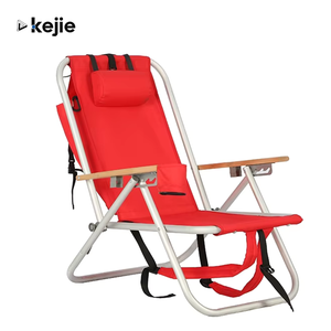 Kejie Custom 4-Position Outdoor Red Steel <b>Camping</b> Chair Comfortable Hiking Fishing Beach Use <b>Storage</b> Backpack Fabric Material - Product Image 1