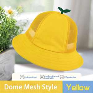 Petit chapeau en jean jaune avec broderie 3D, absorption de la transpiration, respirabilité, protection solaire pour les enfants de maternelle, toutes saisons - Product Image 3