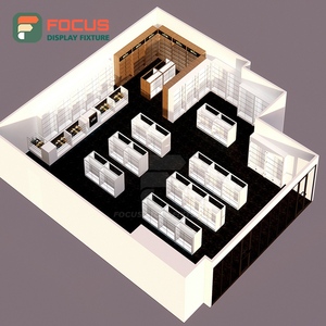 Compact Smoke Shop Display Cabinet Wood Glass Showcase <b>Counter</b> LED Lighting Tobacco Display Cabinet - Product Image 2