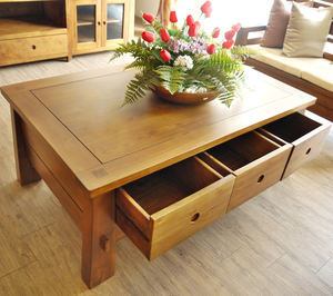 Elegante mesa de centro de teca vintage de Indonesia para sala de estar - Product Image 5