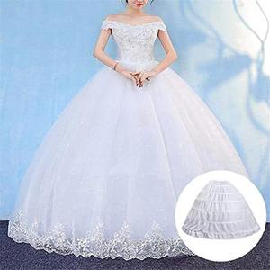 Nouvelle Jupe de Mariée 2025, Crinoline à 6 Cerceaux de 95 cm, Blanche, Technique à Volants, Longue, 100% Polyester - Product Image 6