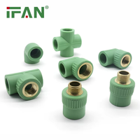 IFAN vente en gros raccords de tuyauterie PPR 20MM-32MM prise d'eau chaude verte raccords PPR