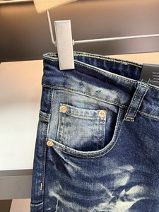 Jeans Vintage da Uomo Sbiancati e Lavati, Strappati con Effetto Consumato, Pantaloni in Denim con Fori e Bordi Sfilacciati, Streetwear Tie Dye Sfumato, Pantaloni in Denim di Design - Product Image 2