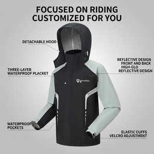 Conjunto <span class=keywords><strong>de</strong></span> Chaqueta y Pantalones Impermeables y Cortavientos para Motociclistas, Protección Completa Contra Lluvia Intensa - Product Image 4