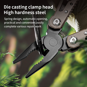 Multiherramienta plegable EDC de acero inoxidable portátil para exteriores, cuchillo de supervivencia de emergencia para acampar, alicates de corte DIY - Product Image 3