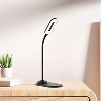 Lampe de table électrique intelligente et mignonne avec protection oculaire, chargeur sans fil 15W, QC3.0 Type-C pour chambre à coucher, bureau, lampe de bureau LED portable