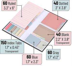 M. Ensemble de blocs-notes adhésifs Pen 410-Pack avec fonction autocollante, y compris des couleurs vintage, transparents et des onglets de séparation pour les planificateurs - Product Image 4