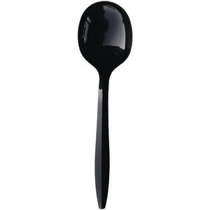 Boardwalk Mediumweight Black Polypropylene Disposable <b>Soup</b> <b>Spoon</b> 1000/Carton - Product Image 1