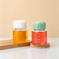 Mini tasse portable en verre borosilicate, bouteille d'eau graduée en blanc/rose/vert