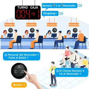Ycall ระบบการโทรคิวแบบไร้สายเครื่องนับจำนวนหน้าจอพร้อมปุ่มถัดไป3ชิ้นเครื่องจ่ายตั๋วในการออกอากาศด้วยเสียงภาษาสเปน - Product Image 2