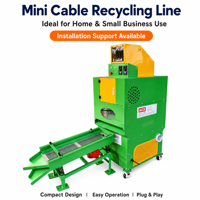 Mini ligne de recyclage de câbles en cuivre pour usage domestique, machine portable de granulation et de séparation de fils usagés avec support d'installation