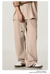 Ropa para Hombre BE |   Pantalones Rectos de Hip Hop para Hombre, Estilo Retro Lavado, 100% Algodón, Corte Holgado, Otoño 2025, Europa y América - Product Image 4