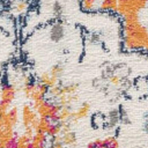 Tappeto Runner 16 'oro grigio e medaglione floreale rosa di HMS