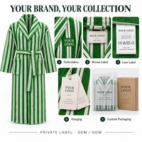 Peignoir en coton rayé personnalisé pour hôtel, spa, resort, peignoir à marque privée, fabricant de peignoirs en gros