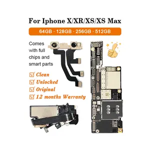 Garansi 12 bulan Motherboard papan utama tidak terkunci dengan Flex & ID wajah untuk iPhone X/XS/XR/Xs Max