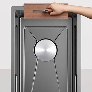 Fregadero de Cocina Grande de un Solo Tazón, Acero Inoxidable 304, 5MM de Grosor, Textura Martillada, Diseño Volcánico - Product Image 6