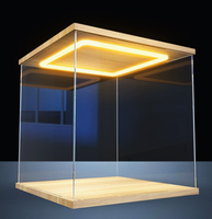 Vitrine d'exposition LED moderne DAYU en acrylique transparent multi-tailles avec base en bois