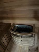 Sauna Traditionnel Commercial Multi-personnes en Cèdre Rouge avec Verre Trempé, Bois Massif Durable Anti-Corrosion pour Hôtels et Villas