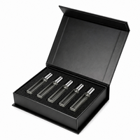 Ensemble de 5 boîtes cadeaux magnétiques personnalisées, emballage en papier de luxe et logo en relief, doublure en éponge pour parfum et diffuseur
