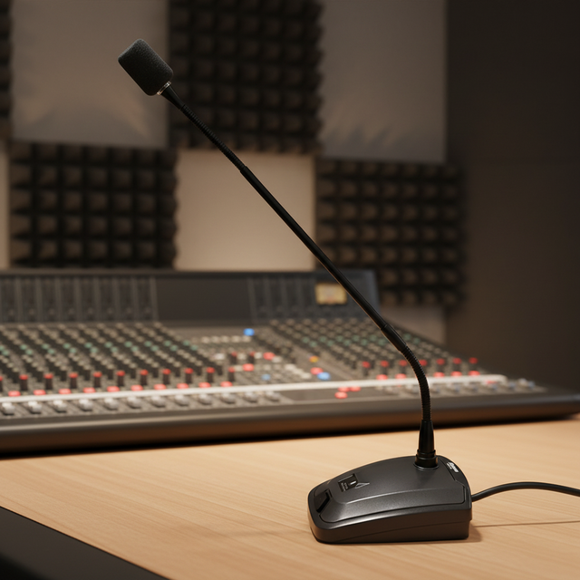 Thinuna GM-30 Anti-RFI Cardioid Condenser Conference Microphone 3V/11-52V Phantom Power Gooseneck Mic for Meeting Room