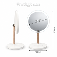 Miroir de Maquillage LED Magnétique de Bureau à Rotation 360° et Luminosité Réglable, Miroir de Beauté avec Balle Magnétique – Vente Directe Usine
