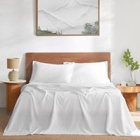 Drap plat en chanvre de luxe léger, 4 pièces, respirant, rafraîchissant, doux pour la peau, durable, antibactérien, absorbant l'humidité, drap-housse pour la maison