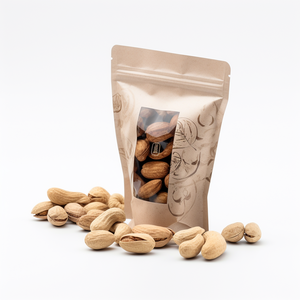 Offres Spéciales personnalisé imprimé en plastique Kraft pochettes debout sac à fermeture éclair sac d'emballage alimentaire pour les noix collations de fruits secs - Product Image 1