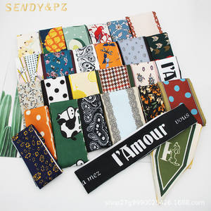 Mode Nieuwe Print Bloem Kleine Lange Linten Sjaal Voor Vrouwen Handvat Tas Sjaals Haar Accessoires - Product Image 2