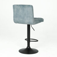 Tabouret de bar pivotant moderne européen nordique en tissu avec pieds en métal noir pour la maison, le bureau et l'hôtel