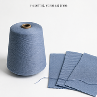 Fil à tricoter 100% polyester 32S bleu poussière pour le tricot, le tissage et la couture