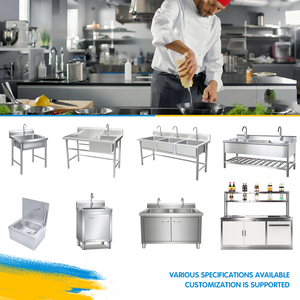 X-MING Trung Quốc Nhà cung cấp freestanding bồn rửa di động thương mại Tùy chỉnh nhà bếp Nhà hàng công cộng bền bồn rửa - Product Image 6