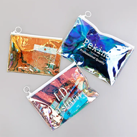 Pochettes verticales en PVC imperméables et recyclables avec impression sérigraphique pour bijoux, maquillage et petits articles - Emballage réutilisable personnalisé